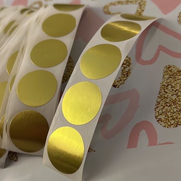 2/20$ 120 pcs Round Gold Foil Stickers 1" inch - Picture 2 of 5